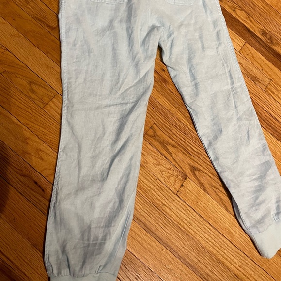 NWT Linen Performance Mint Tapered Skinny Trousers Summer Casual work Drawstring - Picture 7 of 9